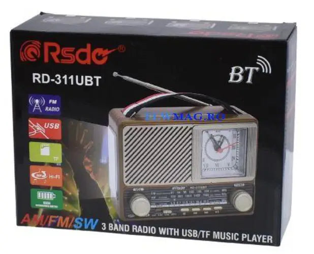Radio reloj y linterna FM/AM/SW/Bluetooh