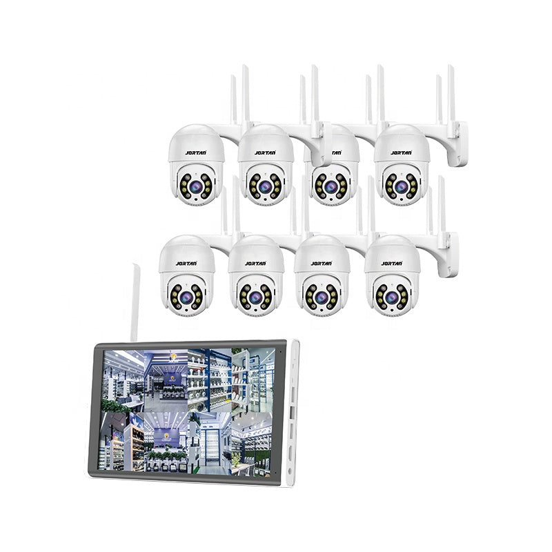 Grabador con 8 Cámaras de seguridad monitor incluido.