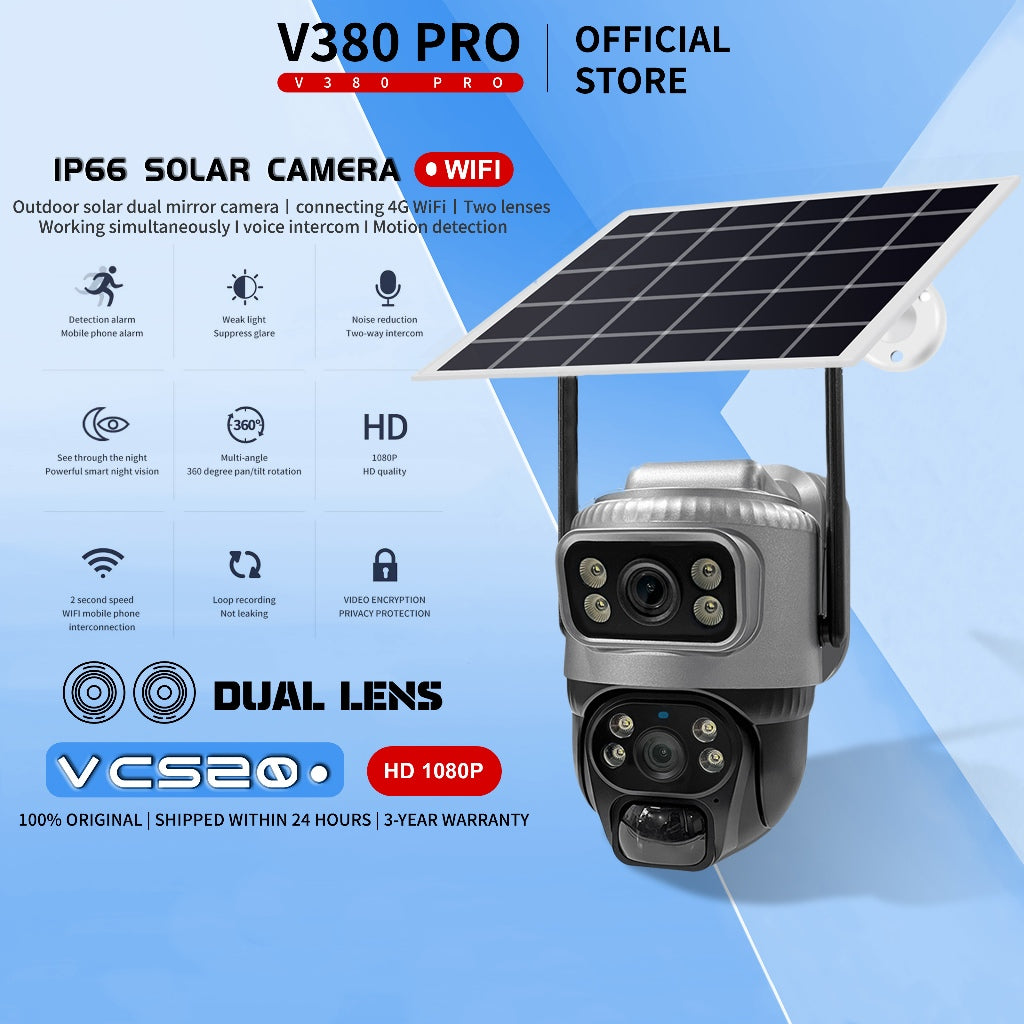 Cámara con panel solar VCS20-W